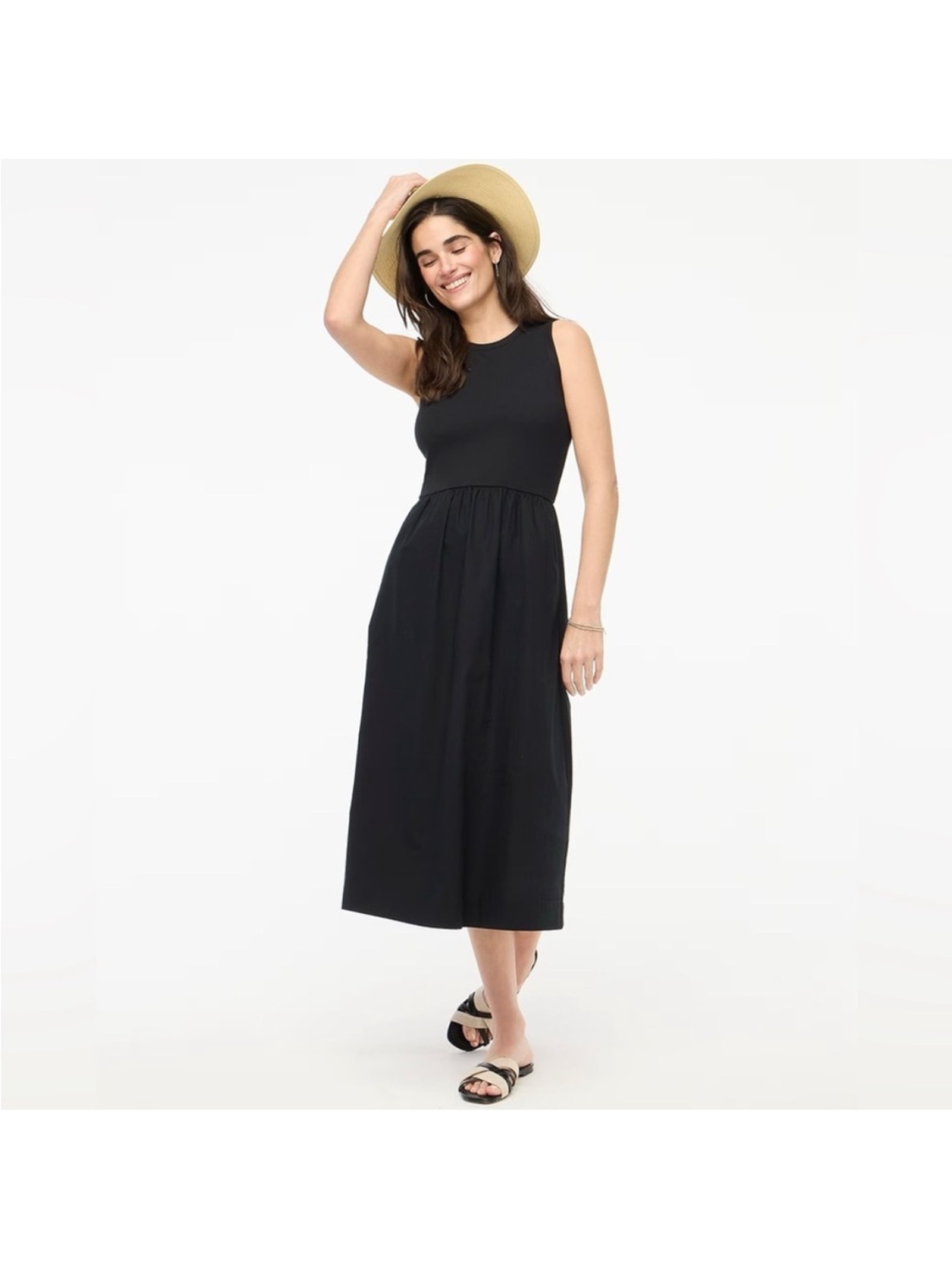 Emma & Michele Black Sleeveless Midi Dress Size Medium
